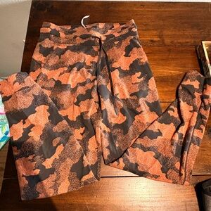 lululemon athletica Orange and Black Track Pants